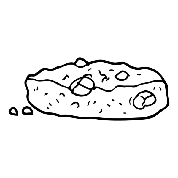 Dessin Ligne Dessin Animé Biscuit Puce Choclate — Image vectorielle
