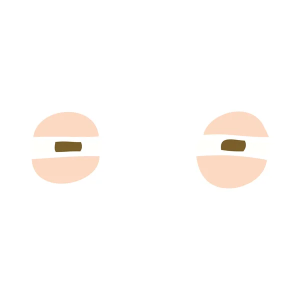 Flat Color Illustration Suspicious Eyes — Stock Vector