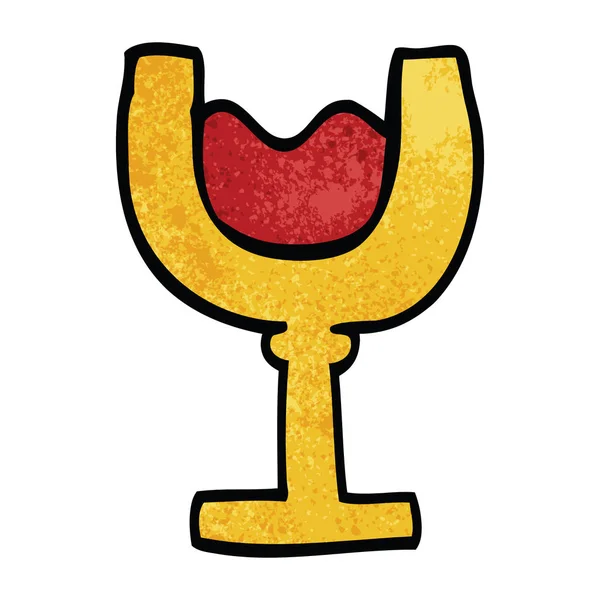 Dibujos Animados Garabato Vaso Vino — Vector de stock