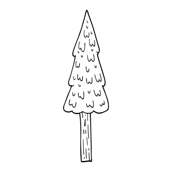線画漫画松の木 — ストックベクタ