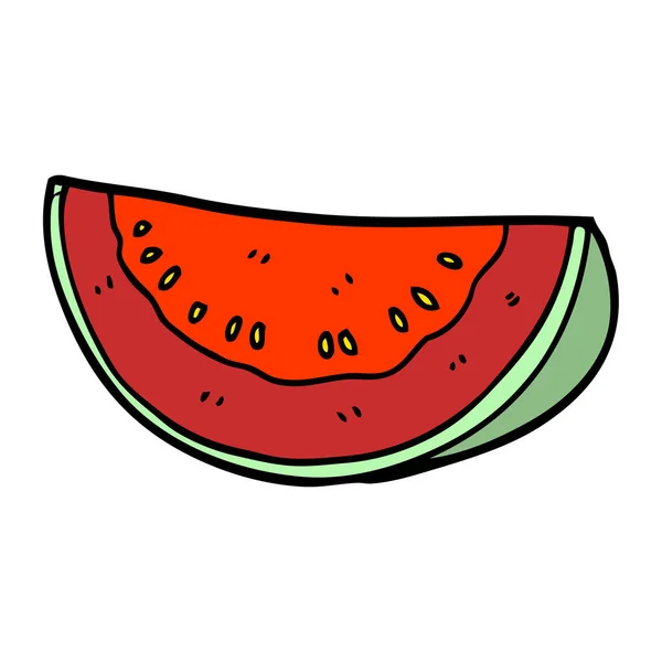 Cartoon Doodle Vattenmelon Isolerad Vit Bakgrund — Stock vektor