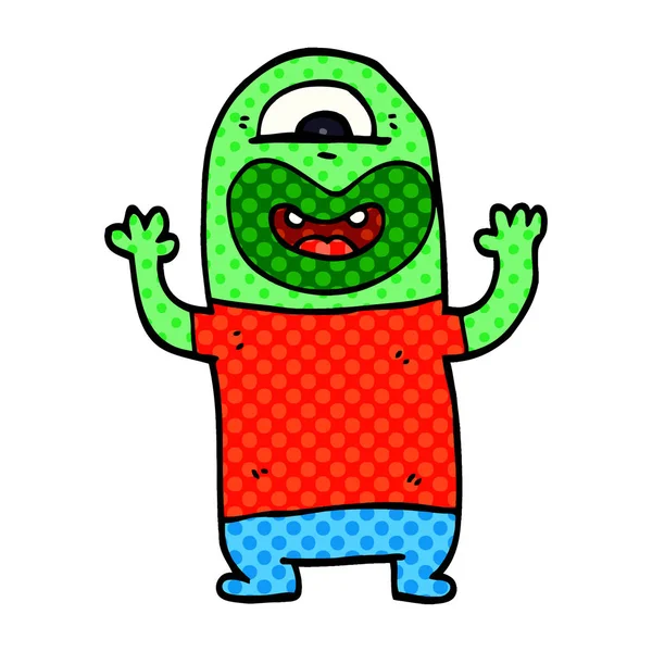 Cartoon Doodle Buitenaardse Monster — Stockvector