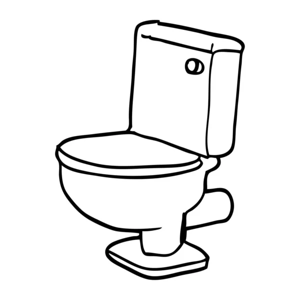 Linienzeichnung Cartoon Goldene Toilette — Stockvektor