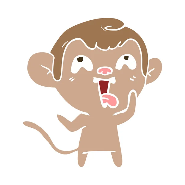 クレイジー単色スタイル漫画猿 — ストックベクタ