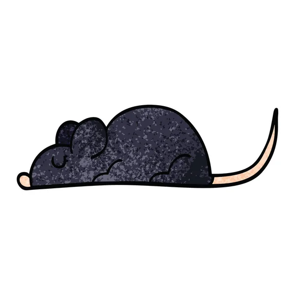 Cartoon Doodle Black Rat — Stock Vector