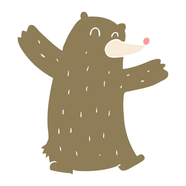 Flachfarbige Abbildung Des Bären — Stockvektor