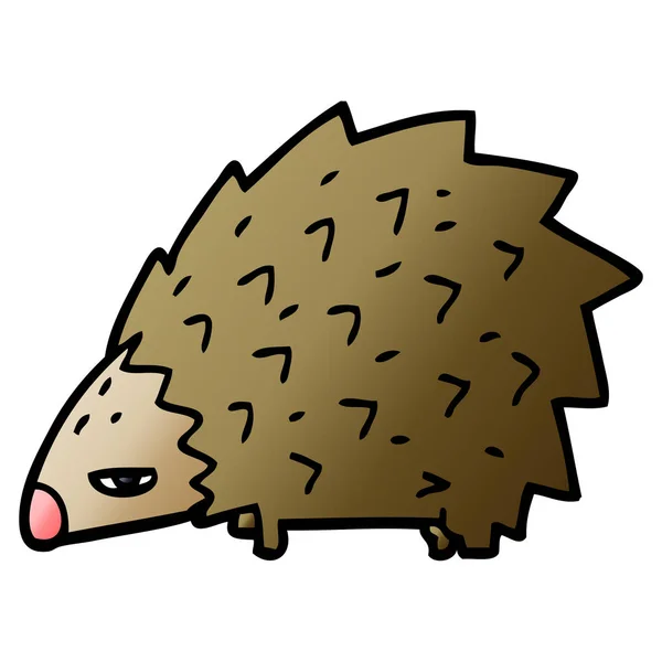 Cartoon Doodle Angry Hedgehog — Stock Vector