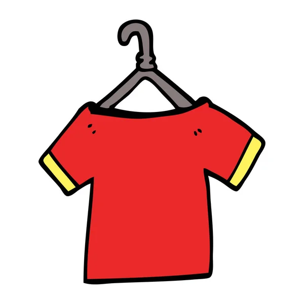 Cartoon Doodle Shirt Auf Kleiderbügel — Stockvektor