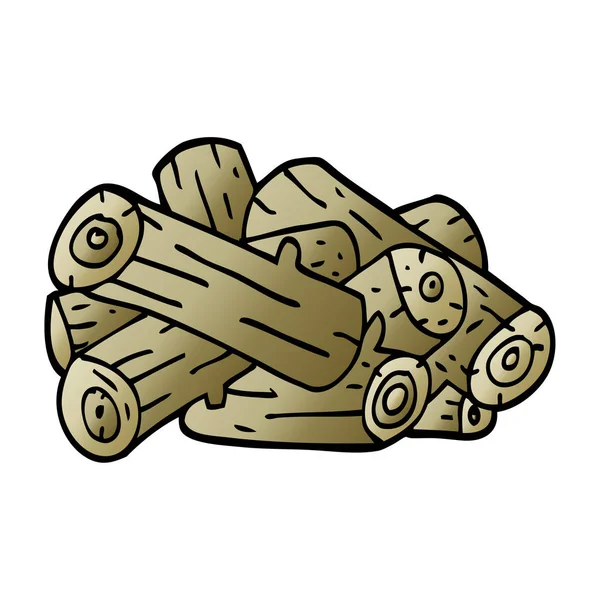 Estaca Doodle Desenhos Animados Logs —  Vetores de Stock