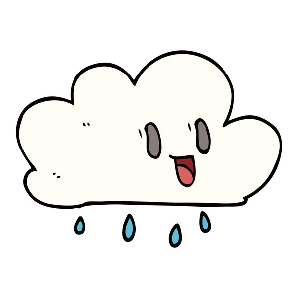 Cartoon Doodle Expressieve Weer Wolk — Stockvector