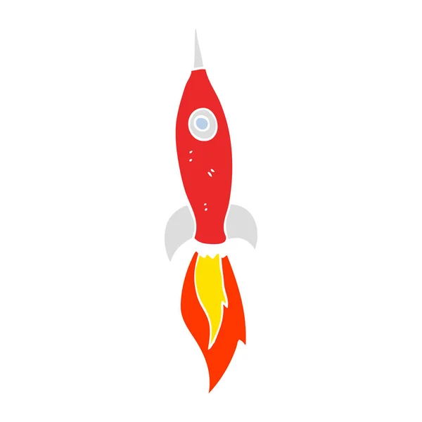 Flat Color Illustration Rocket — Stock Vector