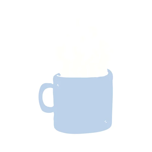 Плоский Цветной Мультфильм Горячая Чашка Кофе — стоковый вектор