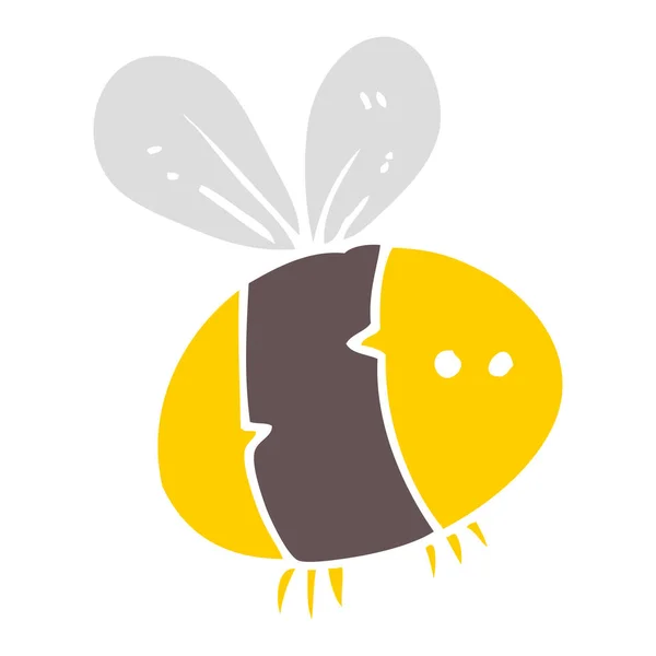 Плоская Цветная Иллюстрация Пчелы — стоковый вектор