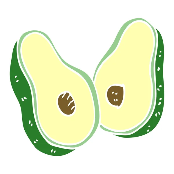 Cartoon Doodle Avocado Isoliert Auf Weißem Hintergrund — Stockvektor