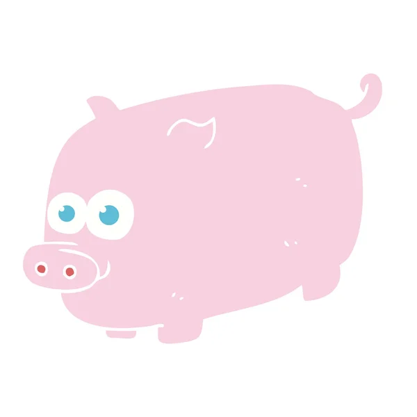 猪的扁平颜色例证 — 图库矢量图片