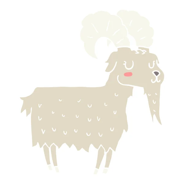 Plochý Barevný Styl Kreslených Koza — Stockový vektor