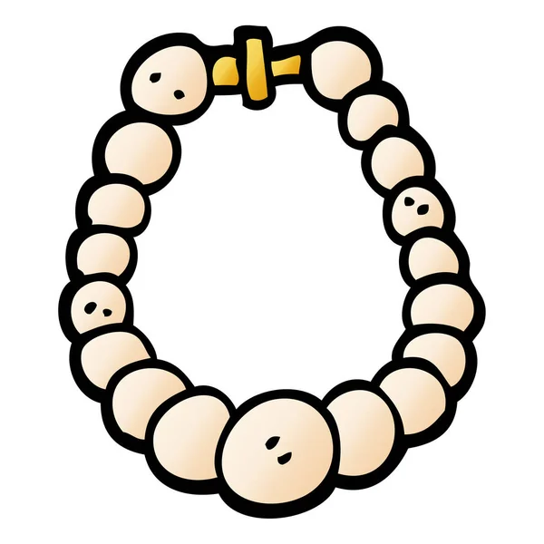 Cartoon Doodle Pearl Necklace — Stock Vector