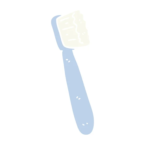 Flat Color Illustration Cartoon Tooth Brush — Stock Vector
