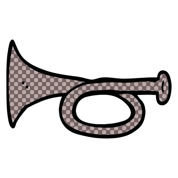 Cartoon Doodle Metal Trumpet — Stock Vector