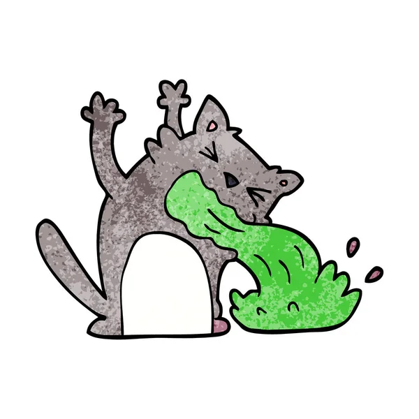 Cartoon Doodle Ill Cat — Stock Vector