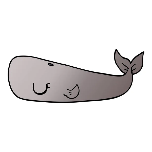 Doodle Φάλαινα Κινούμενα Σχέδια Διανυσματικά Εικονογράφηση — Διανυσματικό Αρχείο