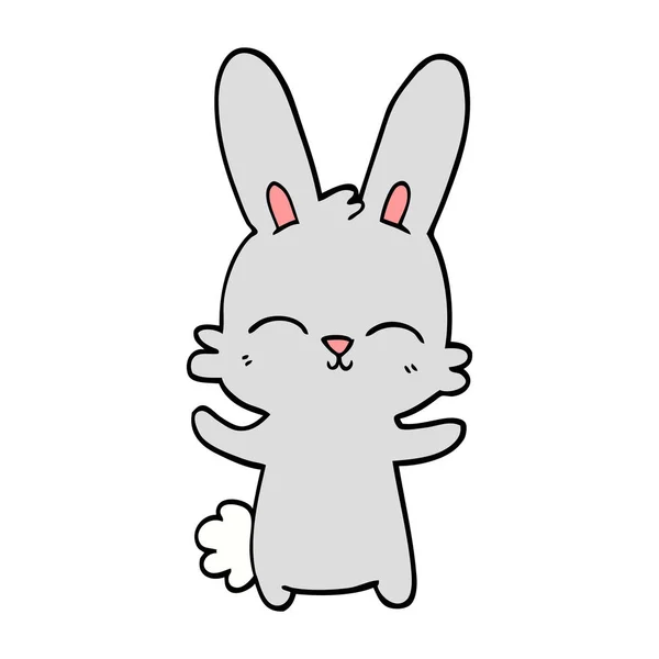 Carino Mano Disegnato Doodle Stile Cartone Animato Coniglio — Vettoriale Stock