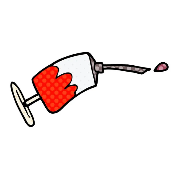 Cartoon Doodle Syringe Blood — Stock Vector