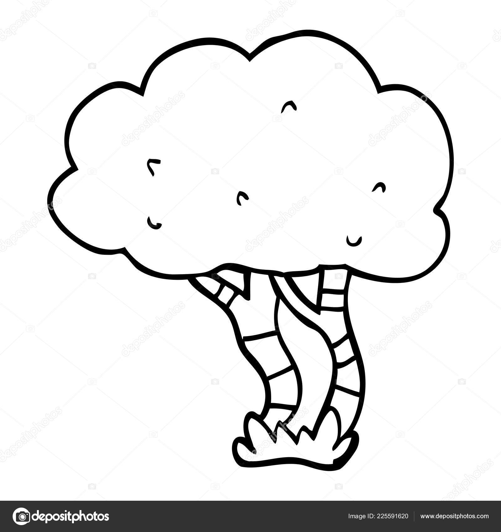 Line Drawing Cartoon Tree Stock Vector Image by ©lineartestpilot 225591620