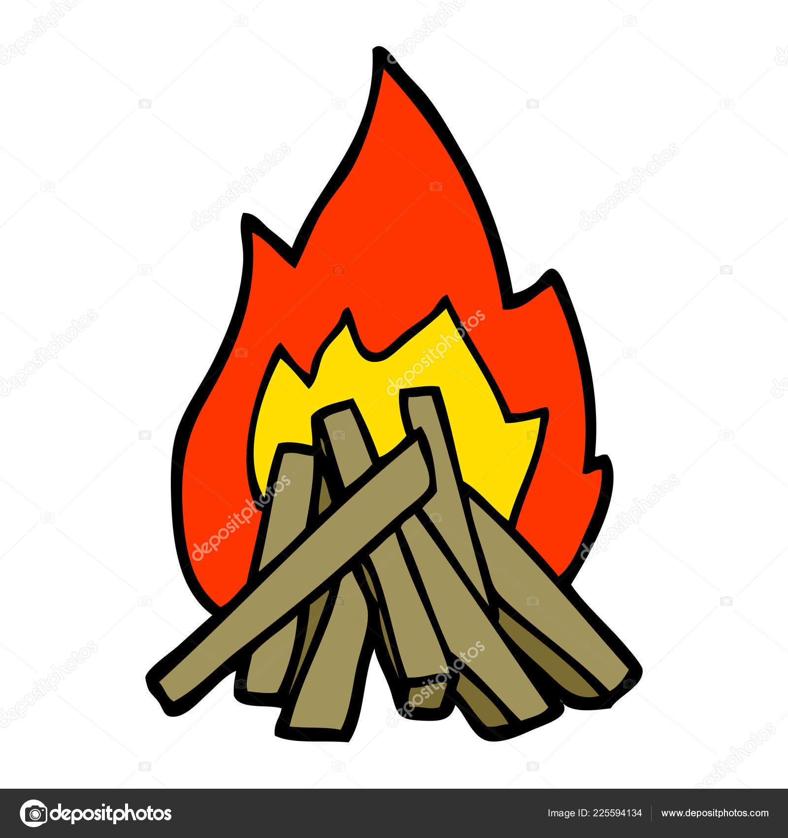 动画片涂鸦营地火图库矢量图©lineartestpilot 225594134, image size:1600x1700