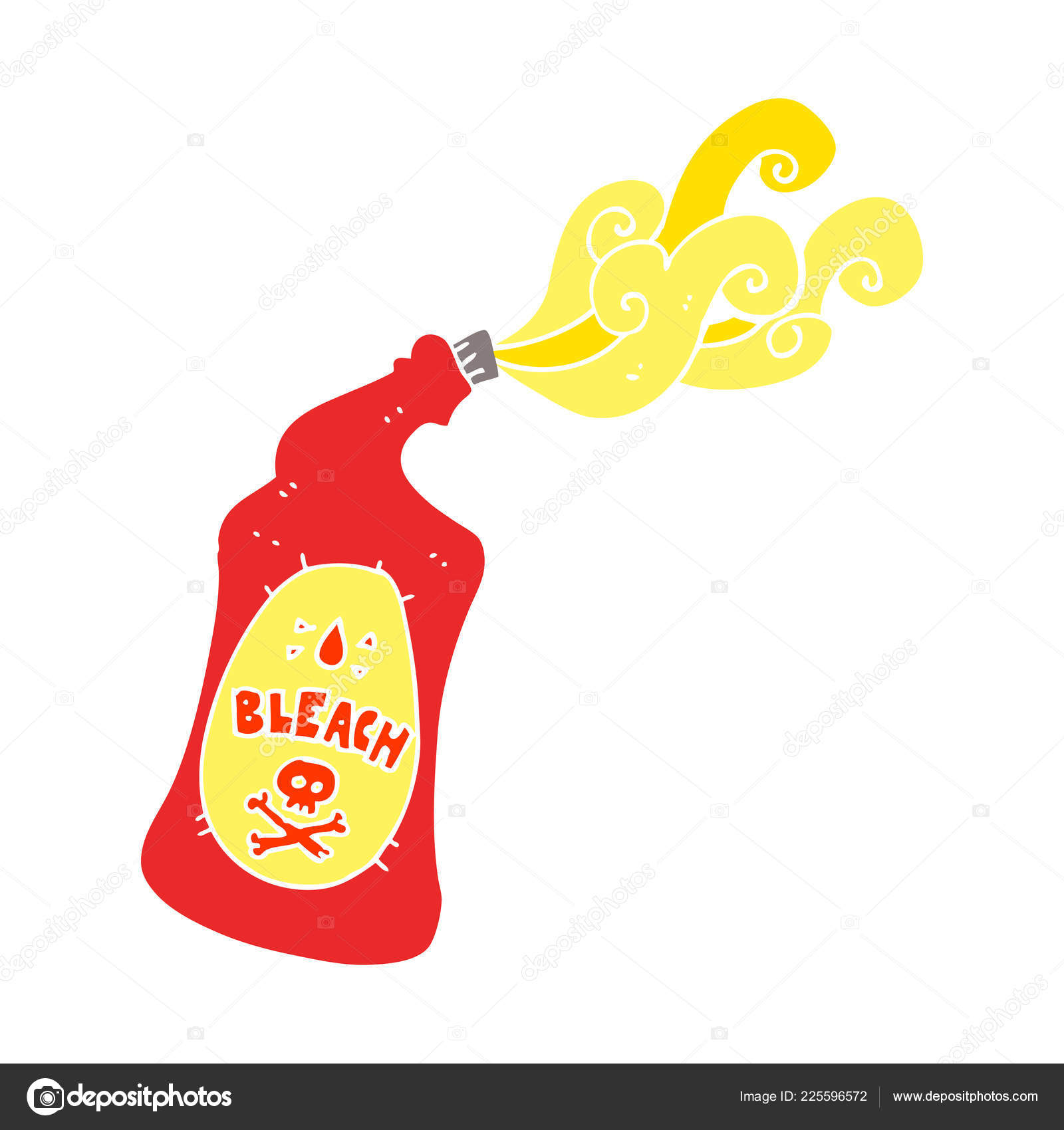 Illustration Plat Couleur Eau Javel Bouteille Squirting