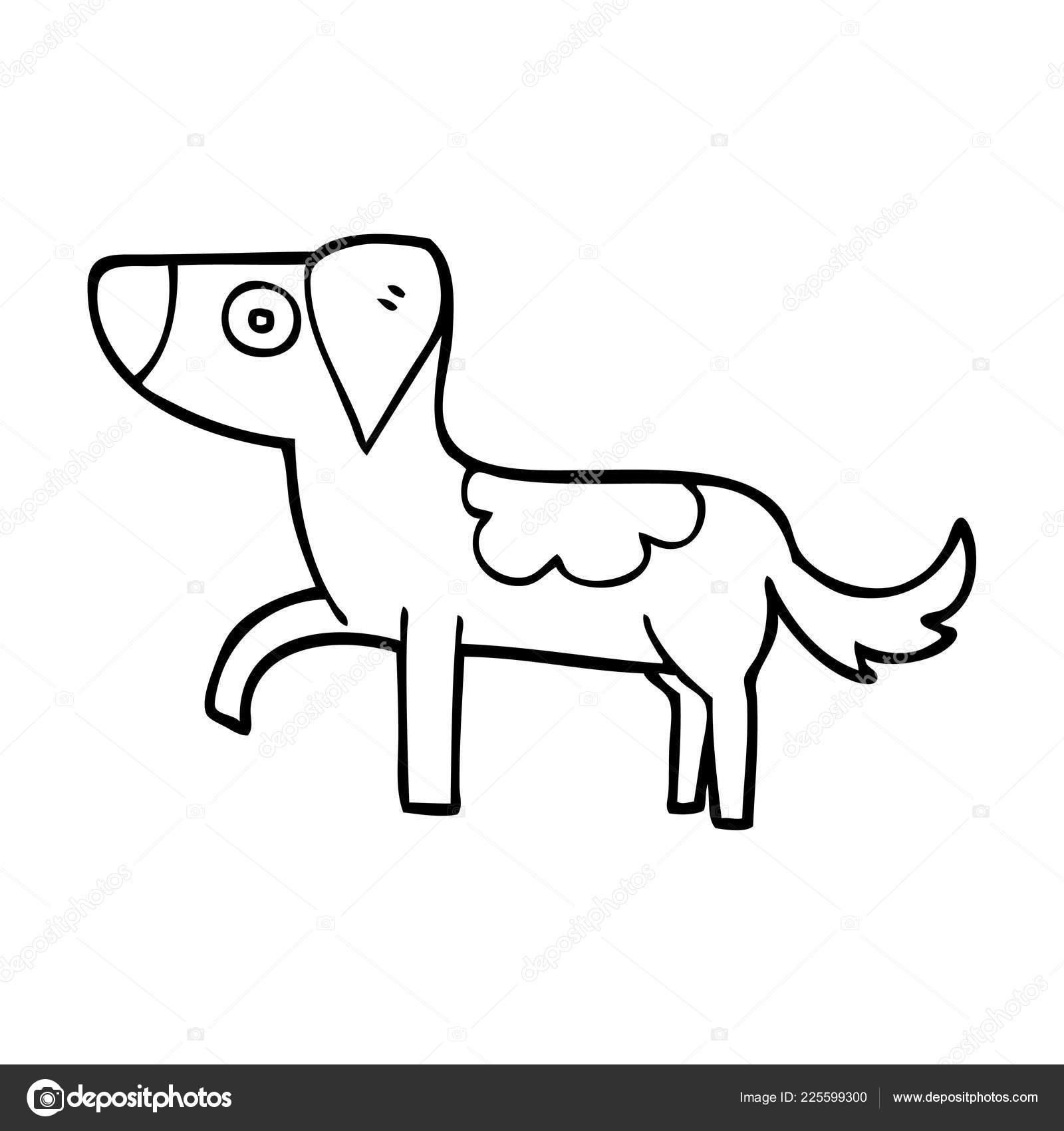 Line Drawing Cartoon Standing Dog Vector Image By C Lineartestpilot Vector Stock 225599300