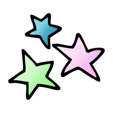 çizgi film doodle yıldız, vektör çizim