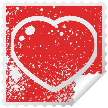 kalp sembol sıkıntılı etiket grafik illüstrasyon simgesi