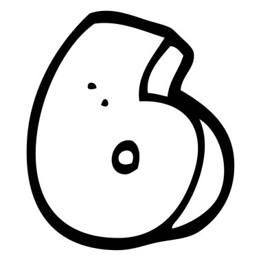 siyah beyaz çizgi film 6 numara