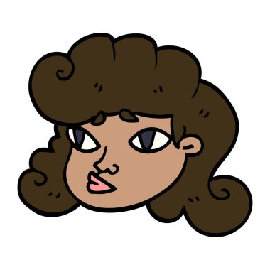 çizgi film doodle kadın yüzü