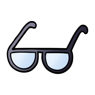 Beyaz arka plan üzerinde izole karikatür doodle gözlük
