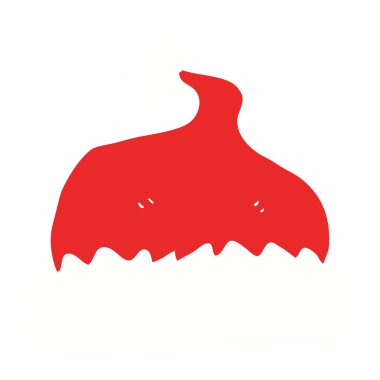 Noel Baba şapkası düz renkli çizimi