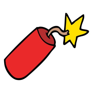 çizgi film doodle dinamit vektör çizim