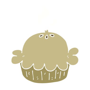 düz renk tarzı çizgi film pasta