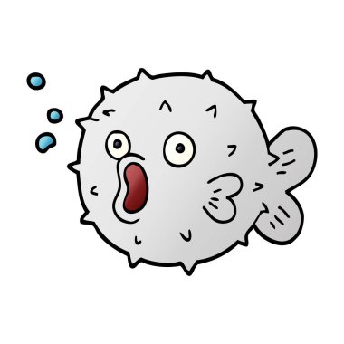 çizgi film doodle darbe balık