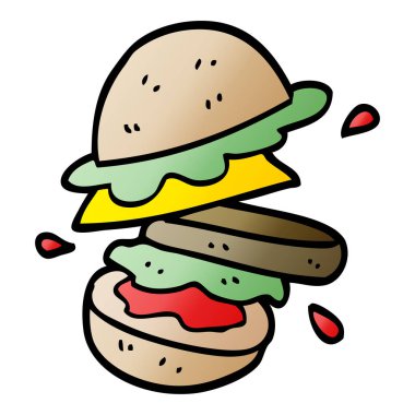 grafik karikatür doodle burger