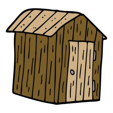 çizgi film doodle ahşap kulübe