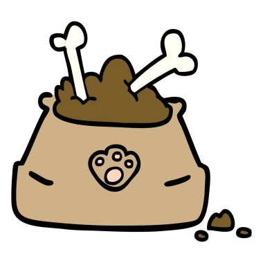 çizgi film doodle evde beslenen hayvan kase