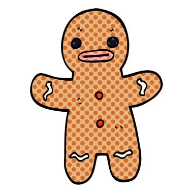 çizgi film doodle zencefilli kurabiye adam