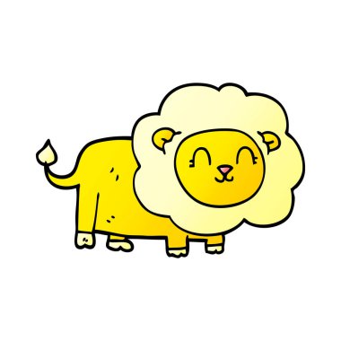 çizgi film doodle mutlu aslan