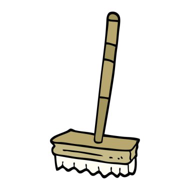 çizilmiş doodle stil çizgi film fırça süpürme el