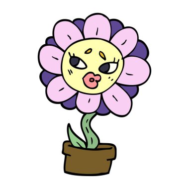 Doodle saksıyı çizgi film