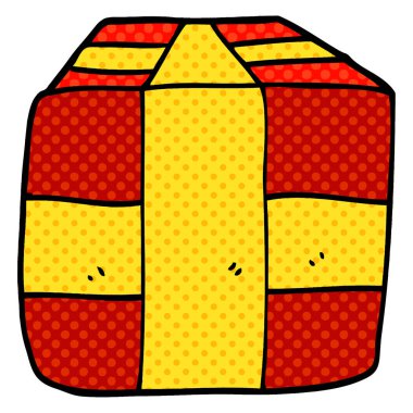 çizgi film doodle sarılmış hediye