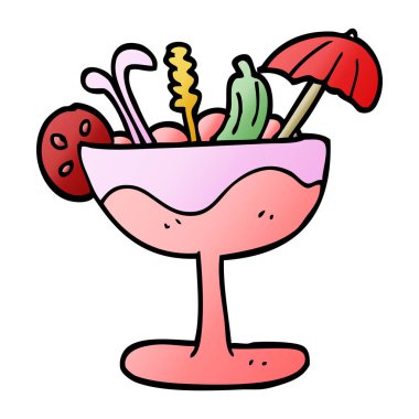 karikatür doodle kokteyl, vektör