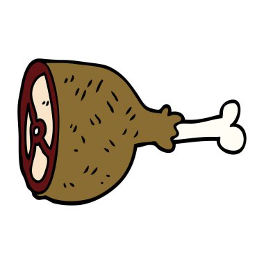 iyi pişmiş et karikatür doodle